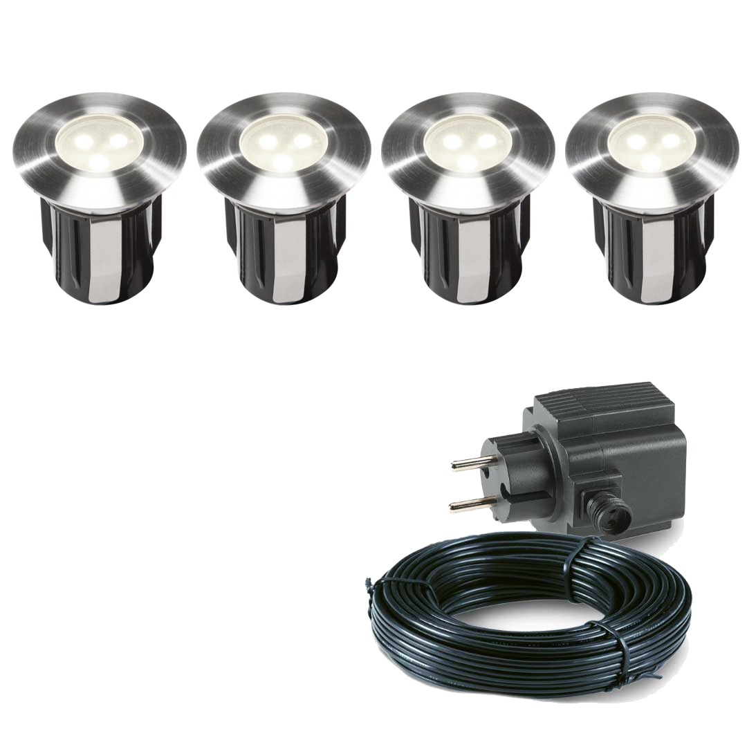 4x LED terras spot - 12V - 5 Watt - 42mm - Complete set 4x LED terras spot - 12V - 5 Watt - 42mm - Complete set